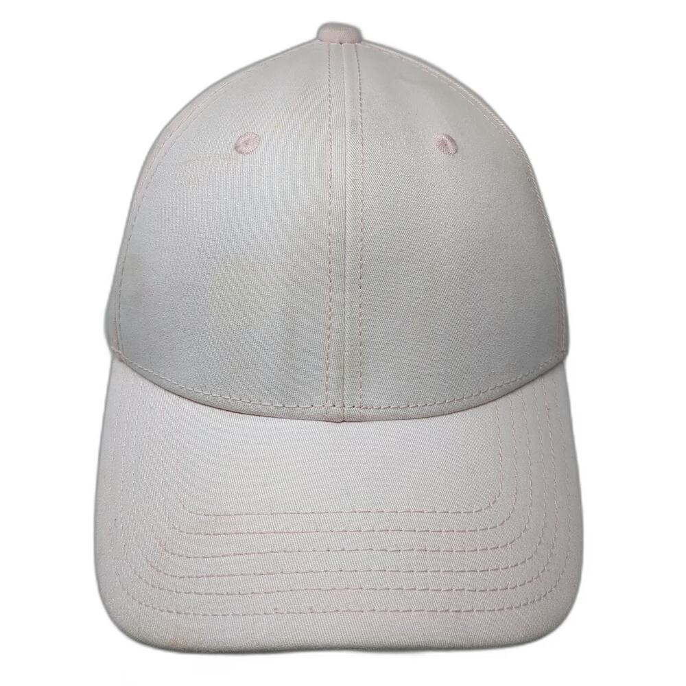 Ponyback Baseball Cap Pink L Side Logo Stretch Fit Cotton Blend Curved Brim Hat
